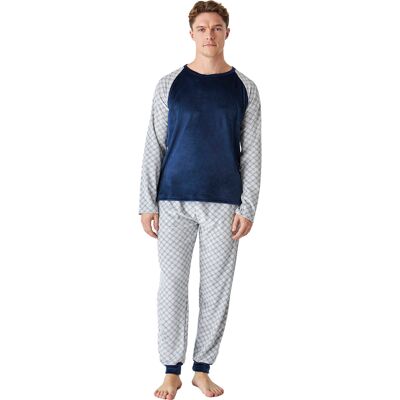 J&J Brothers Winterpyjama lange mouw fluweel JJBEP5301 heren XL J&J Brothers Winterpyjama lange mouw fluweel JJBEP5301 heren XL