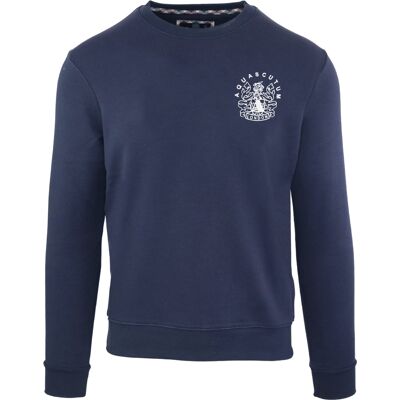 Aquascutum Aldis borstlogo marineblauw sweatshirt S Aquascutum Aldis borstlogo marineblauw sweatshirt S