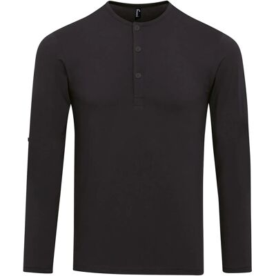 Premier Heren Long John met opgerolde mouwen T-Shirt (Zwart) L Premier Heren Long John met opgerolde mouwen T-Shirt (Zwart) L