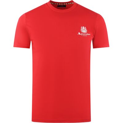 Aquascutum London Aldis Brand Logo On Chest Red T-Shirt M Aquascutum London Aldis Brand Logo On Chest Red T-Shirt M