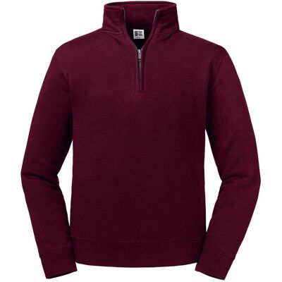 Russell Athletic Russell Heren Authentieke Zip Neck Sweatshirt (Bourgondië) XS Russell Athletic Russell Heren Authentieke Zip Neck Sweatshirt (Bourgondië) XS
