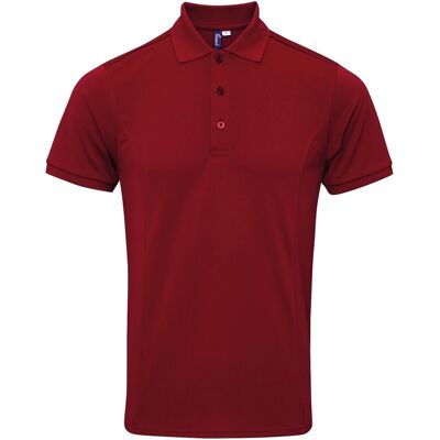 Premier Heren Coolchecker Plus Pique Polo Met CoolPlus (Bourgondië) 4XL Premier Heren Coolchecker Plus Pique Polo Met CoolPlus (Bourgondië) 4XL