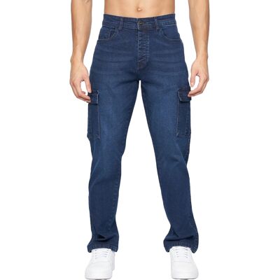 Crosshatch Heren Kremtap Cargo Jeans (Donkere wasbeurt) 34 Normaal Crosshatch Heren Kremtap Cargo Jeans (Donkere wasbeurt) 34 Normaal