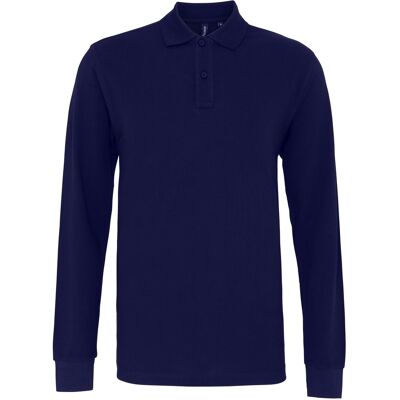 Asquith & Fox Heren Klassieke Pasvorm Poloshirt met lange mouwen (Marine) 2XL Asquith & Fox Heren Klassieke Pasvorm Poloshirt met lange mouwen (Marine) 2XL