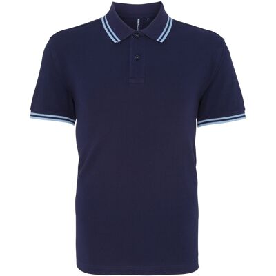 Asquith & Fox Heren Klassiek Fit getipt Poloshirt (Marine / Korenbloem) M Asquith & Fox Heren Klassiek Fit getipt Poloshirt (Marine / Korenbloem) M