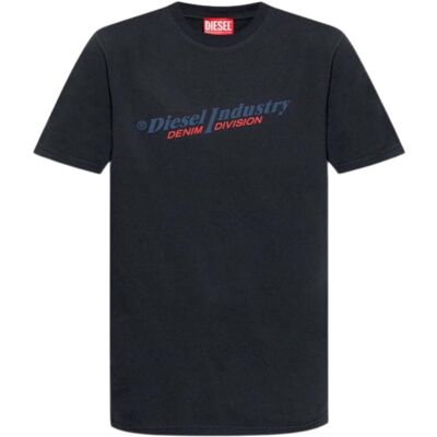 Marineblauw T-shirt met Diesel Industry Denim Division-logo M Marineblauw T-shirt met Diesel Industry Denim Division-logo M