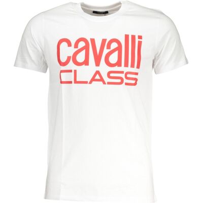 Cavalli Class Dapper Rood Logo Witte T-Shirt L Cavalli Class Dapper Rood Logo Witte T-Shirt L
