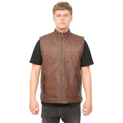 Infinity Leather Preston Wendbare Leren Gilet - Zwart/Bruin - XS Infinity Leather Preston Wendbare Leren Gilet - Zwart/Bruin - XS