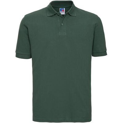 Russell Athletic Russell Heren Klassiek Piqué Katoenen Polo Shirt (Fles groen) S Russell Athletic Russell Heren Klassiek Piqué Katoenen Polo Shirt (Fles groen) S