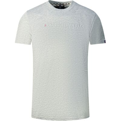 Aquascutum Brand Embossed Logo Grey T-Shirt S Aquascutum Brand Embossed Logo Grey T-Shirt S