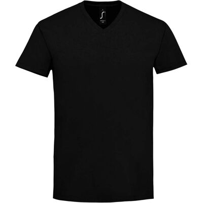 SOLS Heren Imperial V Hals T-shirt (Diep zwart) L SOLS Heren Imperial V Hals T-shirt (Diep zwart) L