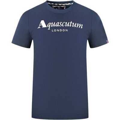 Aquascutum London Brand Logo Navy Blue T-Shirt M Aquascutum London Brand Logo Navy Blue T-Shirt M