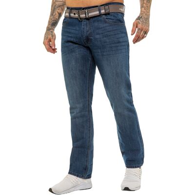 Enzo Heren Designer Regular Fit Denim Jeans -Blauw 32/34 Enzo Heren Designer Regular Fit Denim Jeans -Blauw 32/34