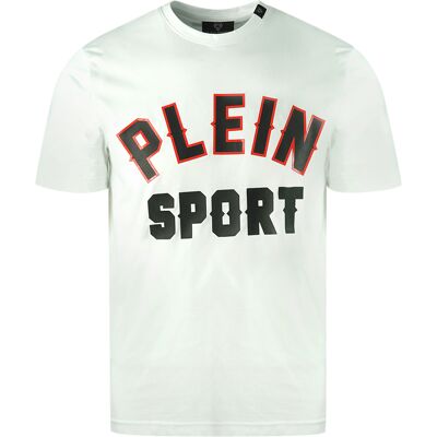 Plein Sport Blok Logo Witte T-shirt M Plein Sport Blok Logo Witte T-shirt M