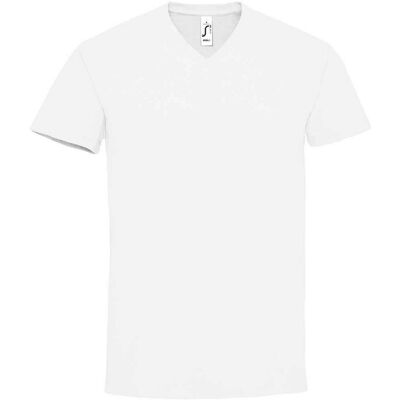 SOLS Heren Imperial V Hals T-shirt (Wit) 2XL SOLS Heren Imperial V Hals T-shirt (Wit) 2XL