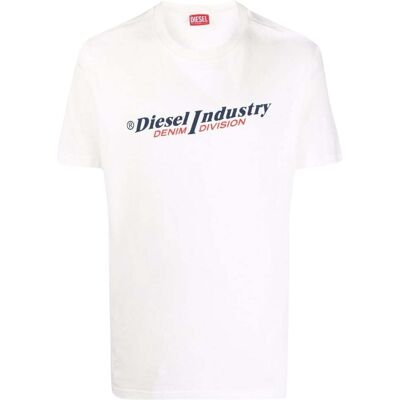Wit T-shirt met Diesel Industry Denim Division-logo XL Wit T-shirt met Diesel Industry Denim Division-logo XL