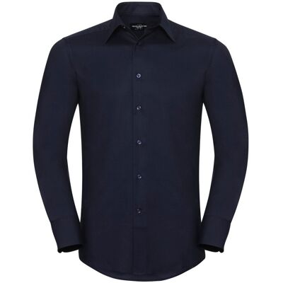 Russell Athletic Russell Collectie Heren Lange Mouw Easy Care op maat gemaakt Oxford Shirt (Heldere marine) 18 inch Russell Athletic Russell Collectie Heren Lange Mouw Easy Care op maat gemaakt Oxford Shirt (Heldere marine) 18 inch