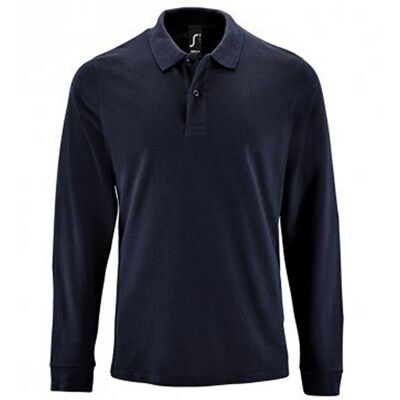 SOLS Heren Perfecte Lange Mouw Pique Polo Shirt (Franse marine) XL SOLS Heren Perfecte Lange Mouw Pique Polo Shirt (Franse marine) XL