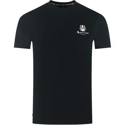 Aquascutum London Aldis Brand Logo On Chest Black T-Shirt XL Aquascutum London Aldis Brand Logo On Chest Black T-Shirt XL