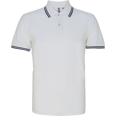 Asquith & Fox Heren Klassiek Fit getipt Poloshirt (Witte/scheepvaart) 2XL Asquith & Fox Heren Klassiek Fit getipt Poloshirt (Witte/scheepvaart) 2XL