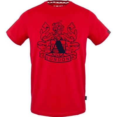 Aquascutum groot schild Aldis logo rood T-shirt M Aquascutum groot schild Aldis logo rood T-shirt M