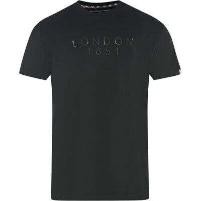 Aquascutum London 1851 Tape Logo Black T-Shirt M Aquascutum London 1851 Tape Logo Black T-Shirt M