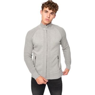 Crosshatch Heren Birchin gebreide trui met volledige rits (Grijs) 2XL Crosshatch Heren Birchin gebreide trui met volledige rits (Grijs) 2XL