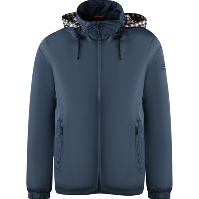 Aquascutum Plain Navy Blue Hide Hood Lightweight Jacket S Aquascutum Plain Navy Blue Hide Hood Lightweight Jacket S