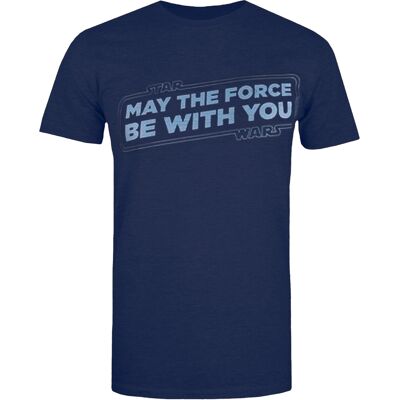 Star Wars Heren May The Force Be With You T-shirt (Marine / Lichtblauw) 2XL Star Wars Heren May The Force Be With You T-shirt (Marine / Lichtblauw) 2XL
