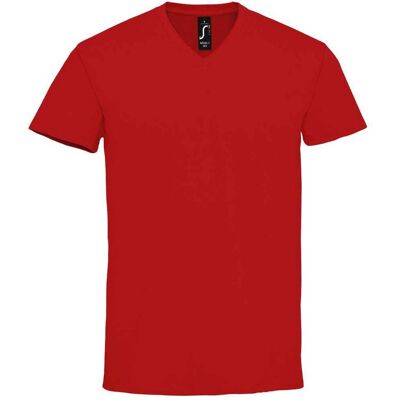SOLS Heren Imperial V Hals T-shirt (Rood) 3XL SOLS Heren Imperial V Hals T-shirt (Rood) 3XL