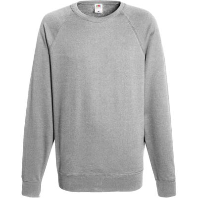 Fruit Of The Loom Heren Lichtgewicht Raglan Sweatshirt (240 GSM) (Heather Grijs) M Fruit Of The Loom Heren Lichtgewicht Raglan Sweatshirt (240 GSM) (Heather Grijs) M
