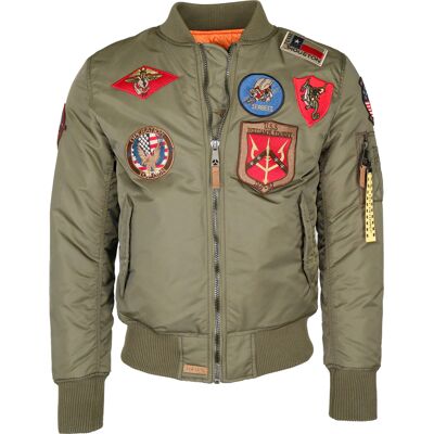 Top Gun bomberjack in pilotenstijl met patches TG20191053 M Top Gun bomberjack in pilotenstijl met patches TG20191053 M