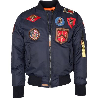 Top Gun bomberjack in pilotenstijl met patches TG20191053 M Top Gun bomberjack in pilotenstijl met patches TG20191053 M