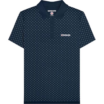 Lambretta Heren SS24 Polka Dot Poloshirt (Marine) 4XL Lambretta Heren SS24 Polka Dot Poloshirt (Marine) 4XL