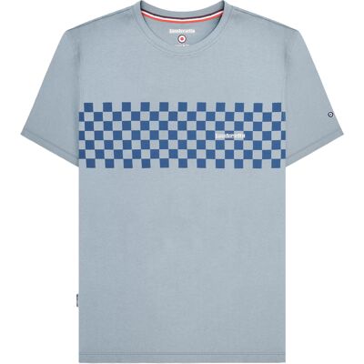 Lambretta Heren AW24 Twee Kleurige Paneel T-Shirt (Donkerblauw/Donkergroen) M Lambretta Heren AW24 Twee Kleurige Paneel T-Shirt (Donkerblauw/Donkergroen) M