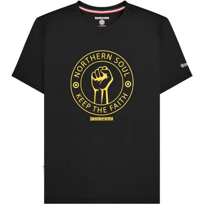 Lambretta Heren Northern Soul Groot & Lang T-shirt (Zwart/Goud) 4XL Lambretta Heren Northern Soul Groot & Lang T-shirt (Zwart/Goud) 4XL