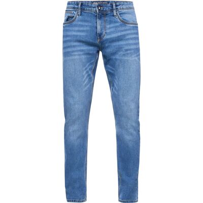 Rusty Neal Blauwe used jeans broek "MELVIN" slim fit katoen stretch 33/30 Rusty Neal Blauwe used jeans broek "MELVIN" slim fit katoen stretch 33/30