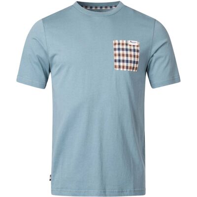 Aquascutum Active Check Pocket Blauw T-shirt 3XL Aquascutum Active Check Pocket Blauw T-shirt 3XL