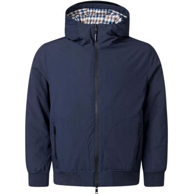 Aquascutum Active Plain Hooded Marineblauwe Jas S Aquascutum Active Plain Hooded Marineblauwe Jas S