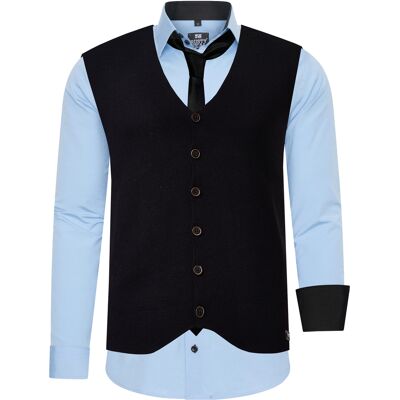 Rusty Neal Driedelig pak met overhemd, vest en stropdas 6XL Rusty Neal Driedelig pak met overhemd, vest en stropdas 6XL