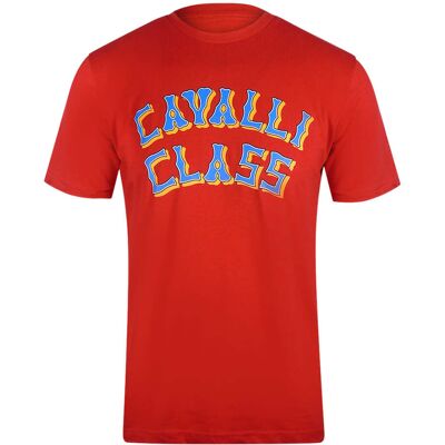 Cavalli Class Gelaagd Logo Rood T-shirt 2XL Cavalli Class Gelaagd Logo Rood T-shirt 2XL