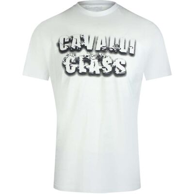 Cavalli Class Smoke Bold Logo Off White T-shirt L Cavalli Class Smoke Bold Logo Off White T-shirt L