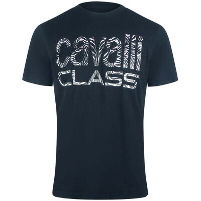 Cavalli Class Opvallend Zebraprint Marineblauw T-shirt L Cavalli Class Opvallend Zebraprint Marineblauw T-shirt L