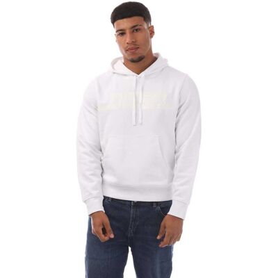 Heren Diesel S-Ginn 12-G Hoodie in Wit XL Heren Diesel S-Ginn 12-G Hoodie in Wit XL