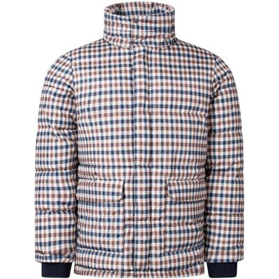 Aquascutum Active Puffer Beige Geruite Jas 2XL Aquascutum Active Puffer Beige Geruite Jas 2XL