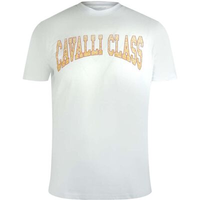 Cavalli Class Varsity Logo Off White T-shirt XL Cavalli Class Varsity Logo Off White T-shirt XL