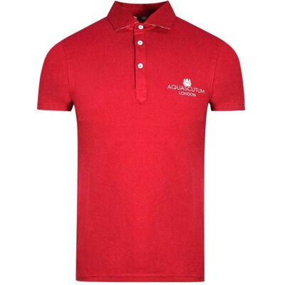 Aquascutum Unisex Volwassen Londen Bold Logo Polo Shirt (Rood) L Aquascutum Unisex Volwassen Londen Bold Logo Polo Shirt (Rood) L
