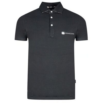 Aquascutum Unisex Volwassen Aldis Logo Polo Shirt (Zwart) M Aquascutum Unisex Volwassen Aldis Logo Polo Shirt (Zwart) M