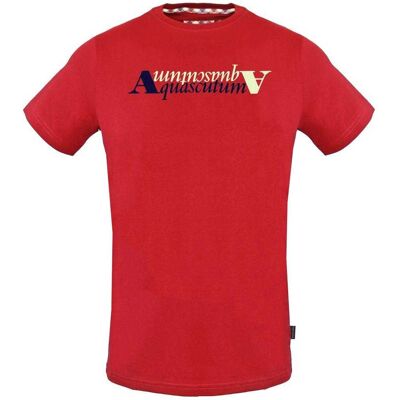 Aquascutum Heren Reflectie Logo T-Shirt (Rood) S Aquascutum Heren Reflectie Logo T-Shirt (Rood) S