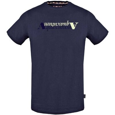 Aquascutum Heren Reflectie Logo T-Shirt (Marineblauw) S Aquascutum Heren Reflectie Logo T-Shirt (Marineblauw) S